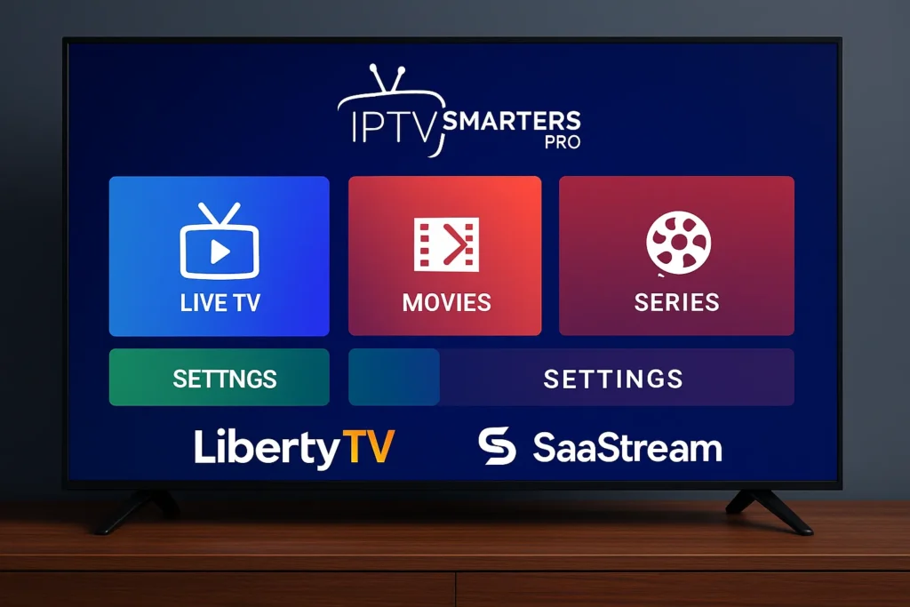 iptv smarters pro subscription with LibertyTV and SaaStream 4K streaming