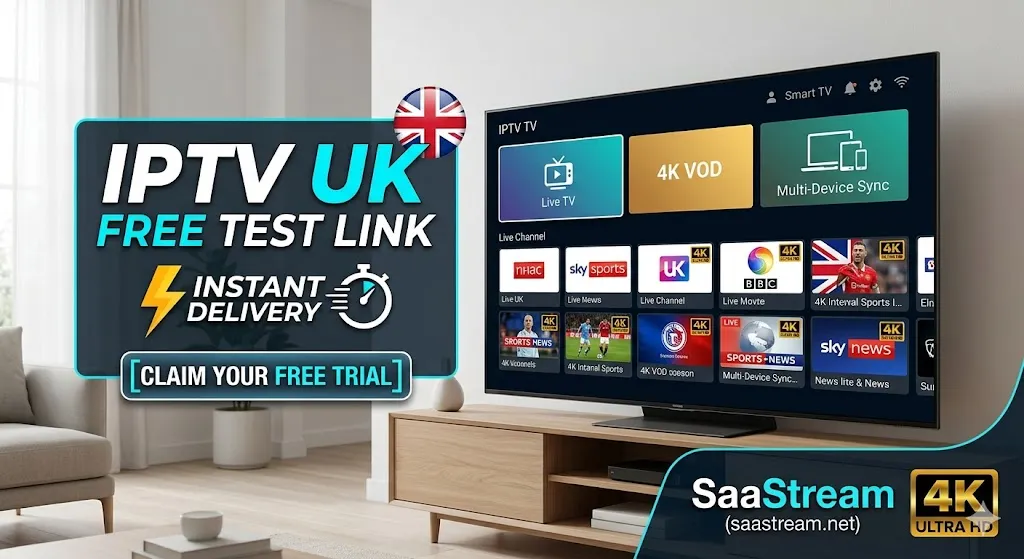 SaaStream IPTV UK Free Test Link: Instant Delivery