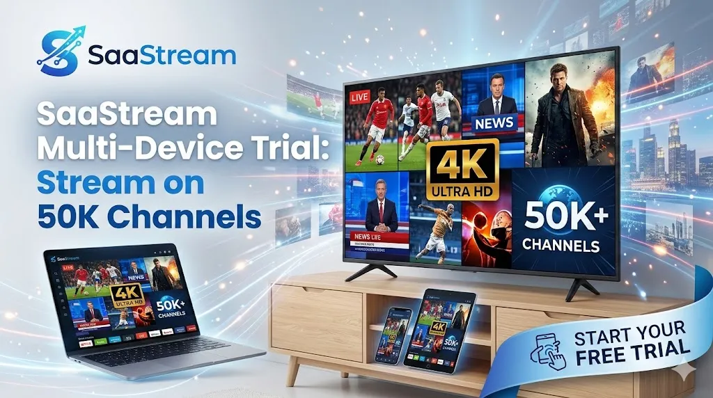 SaaStream Multi-Device Trial: Stream on 50K Channels