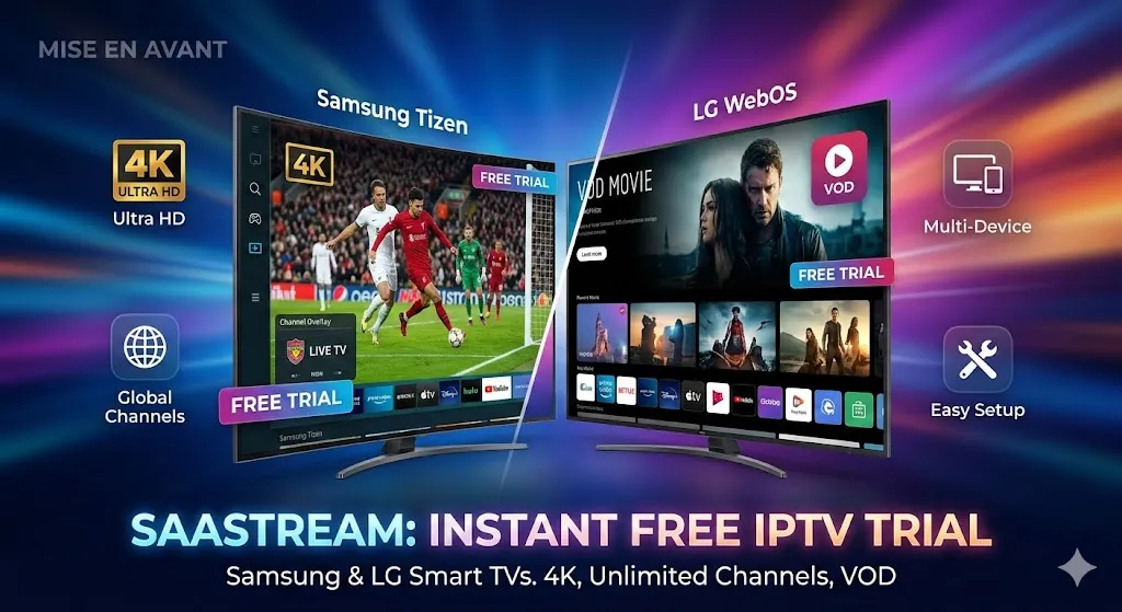 SaaStream Smart TV IPTV Trial: Samsung & LG Ready